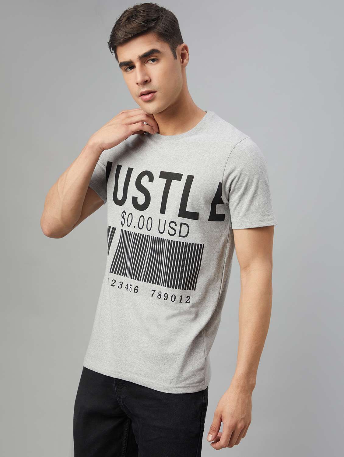 men round neck front print t-shirt - 20367081 -  Standard Image - 1