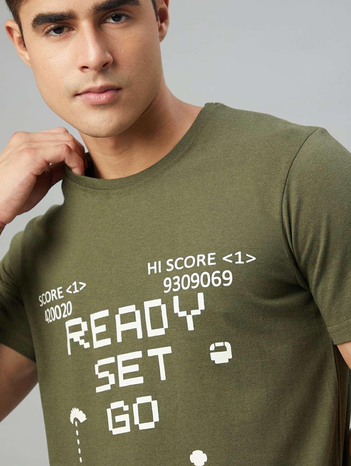 olive printed short sleeve t-shirt - 20367083 -  Standard Image - 4