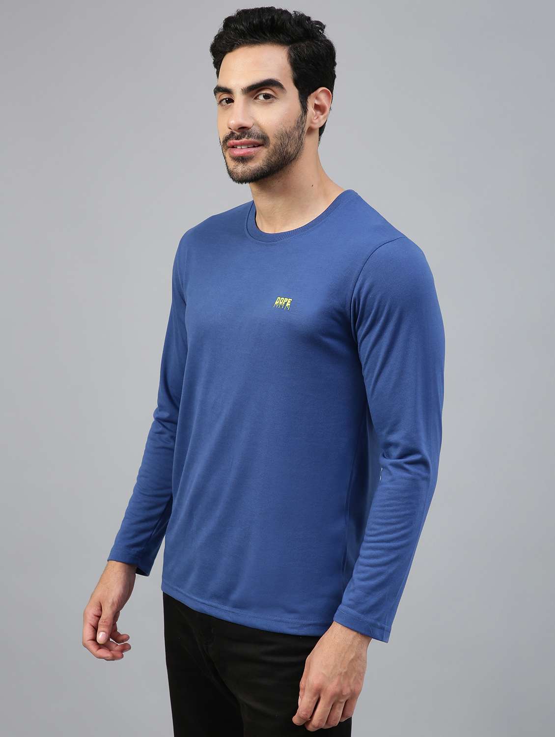blue solid long sleeve t-shirt - 20367241 -  Standard Image - 1