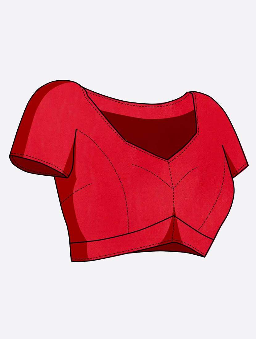 red colored banarasi  saree with blouse - 20367466 -  Standard Image - 4