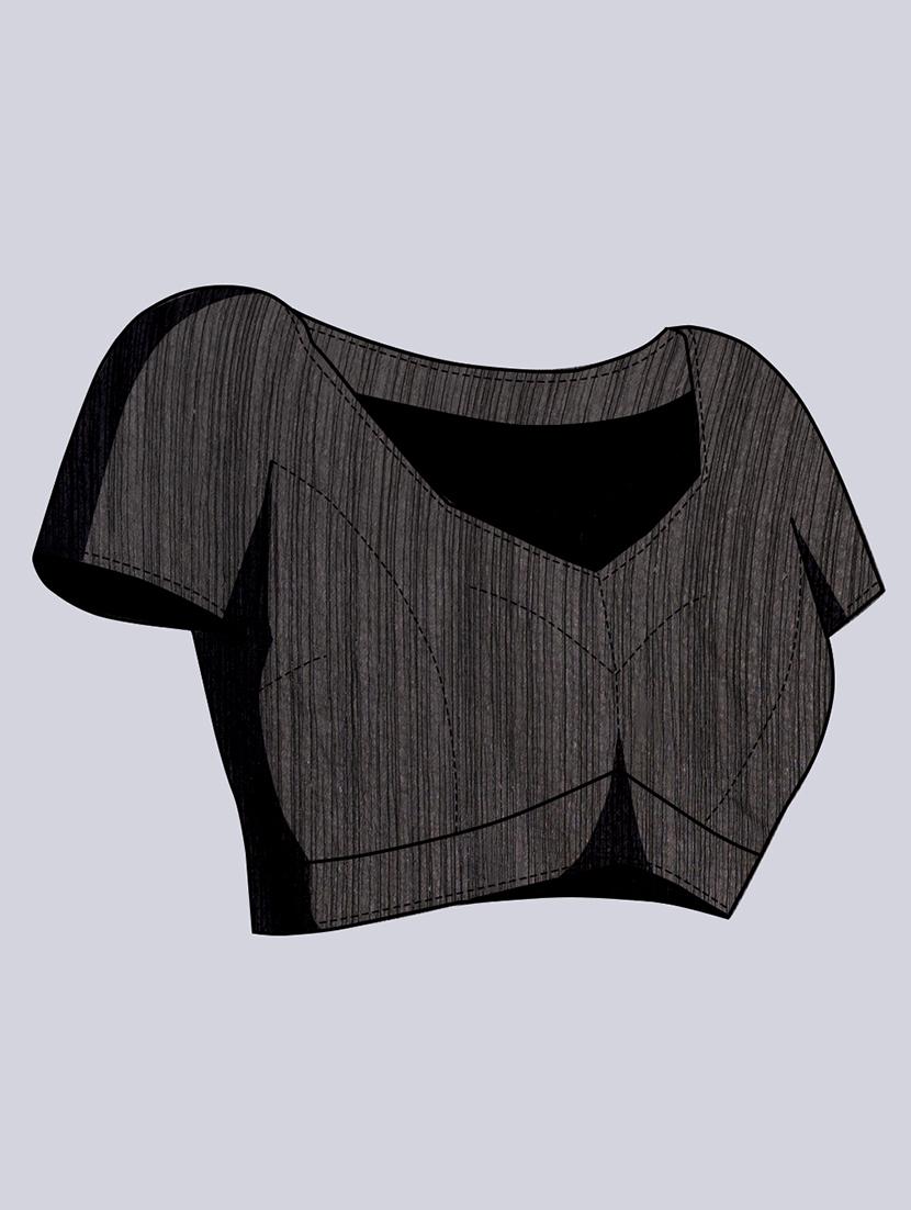 black colored embellished saree with blouse - 20367470 - Standard Image - 4