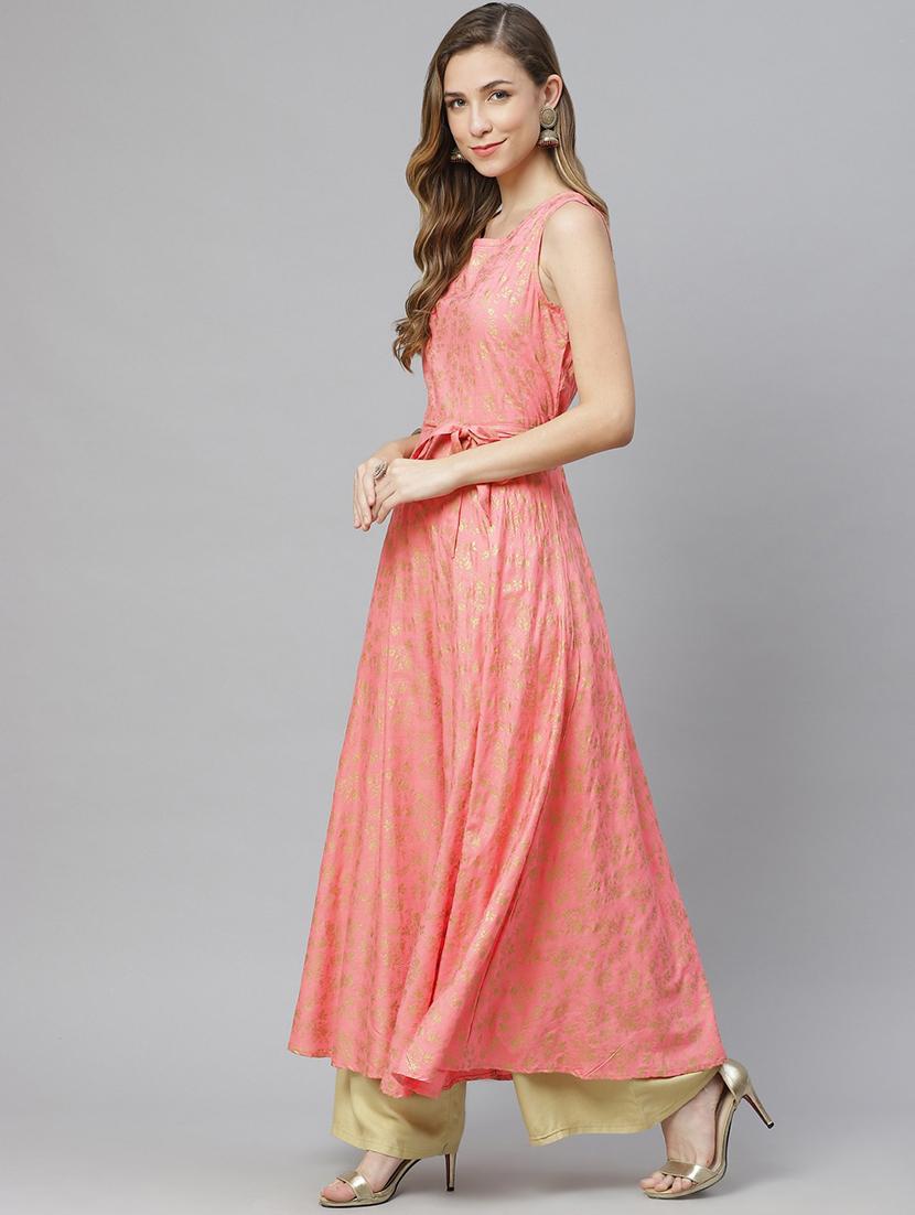 women foil printed flared kurta - 20367565 -  Standard Image - 1