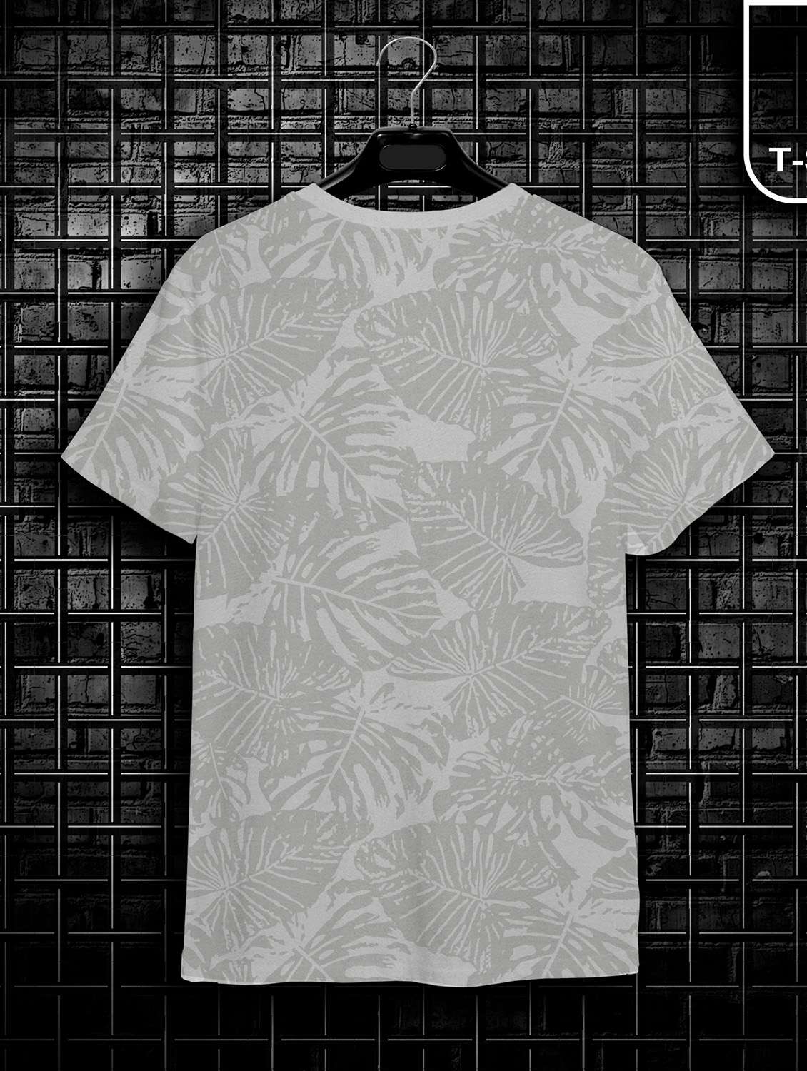 grey short sleeve all over print t-shirt - 20367774 -  Standard Image - 1