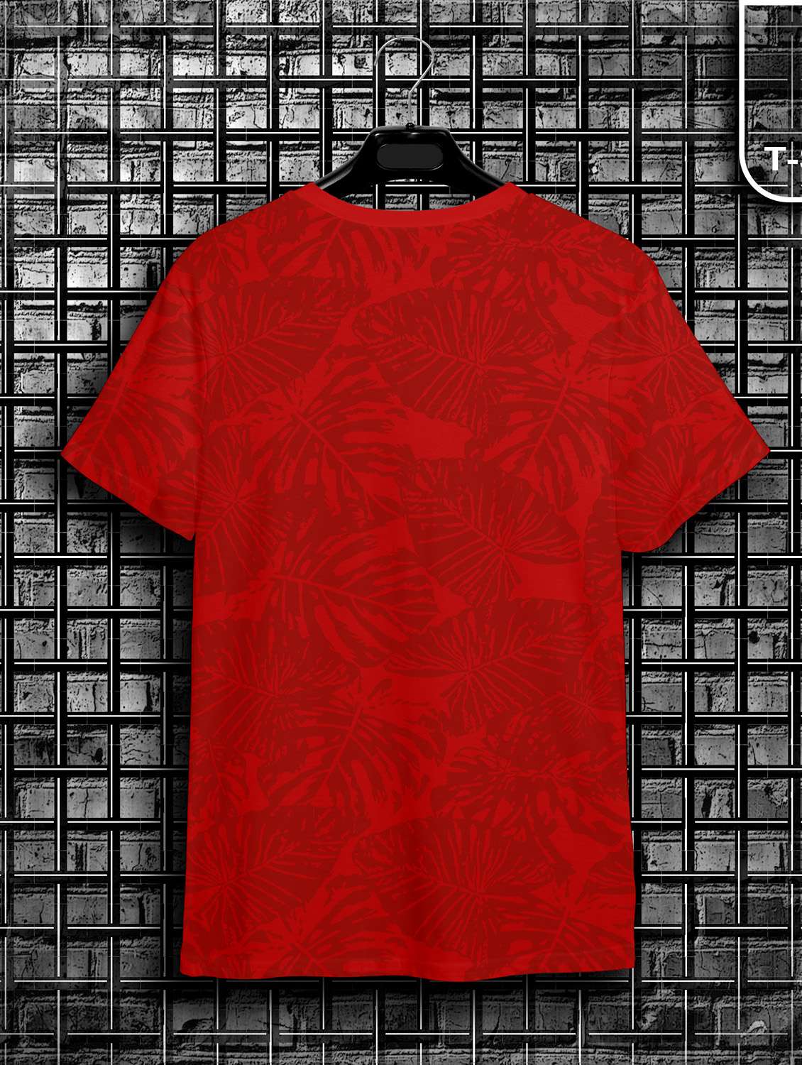 red short sleeve all over print t-shirt - 20367775 -  Standard Image - 1