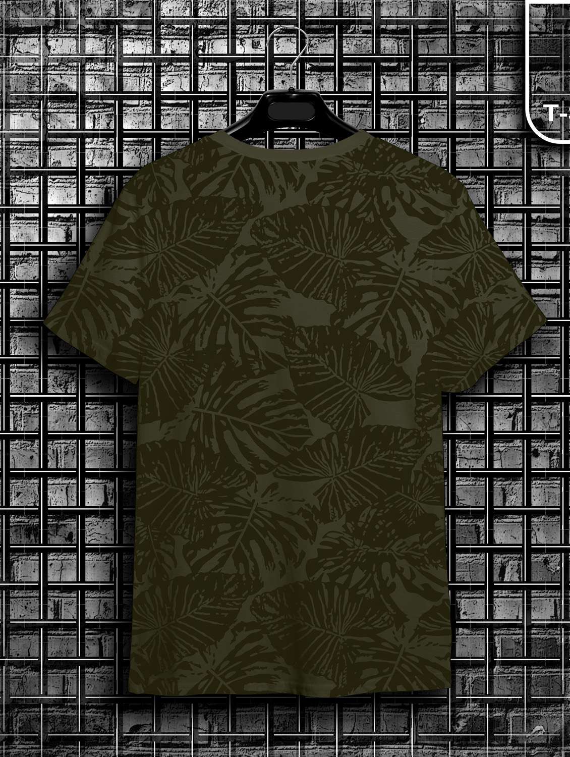 olive short sleeve all over print t-shirt - 20367778 -  Standard Image - 1