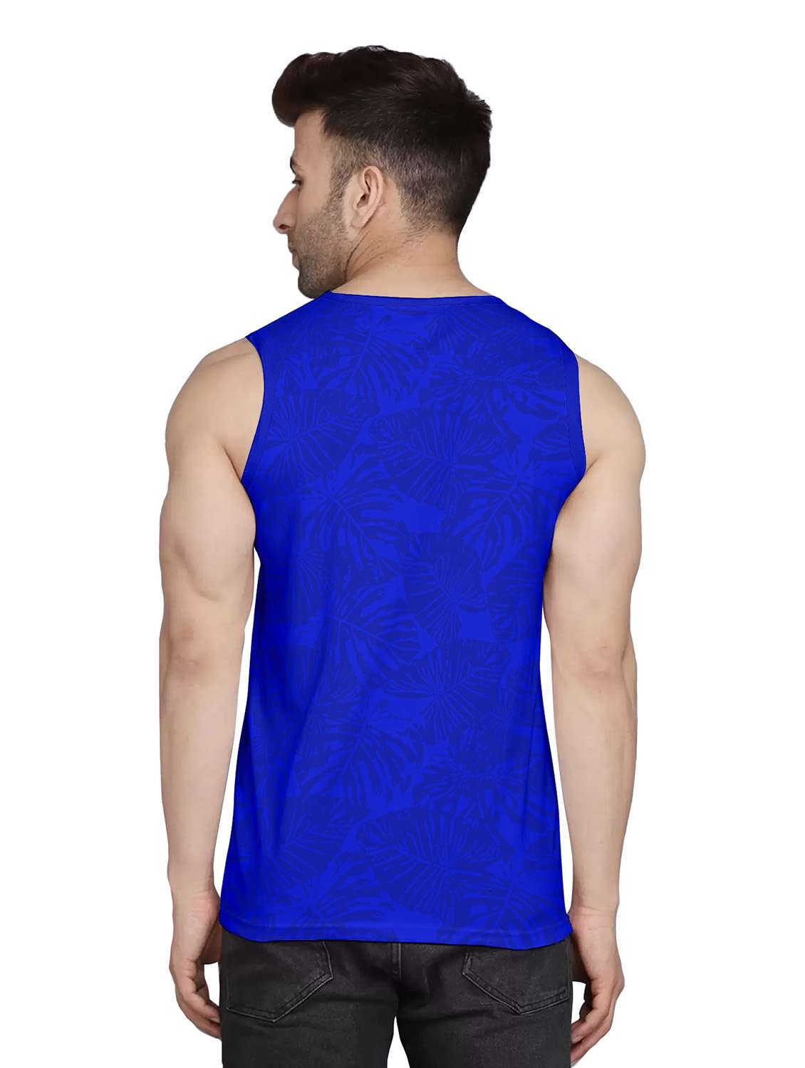 blue sleeveles all over print t-shirt - 20367786 -  Standard Image - 1