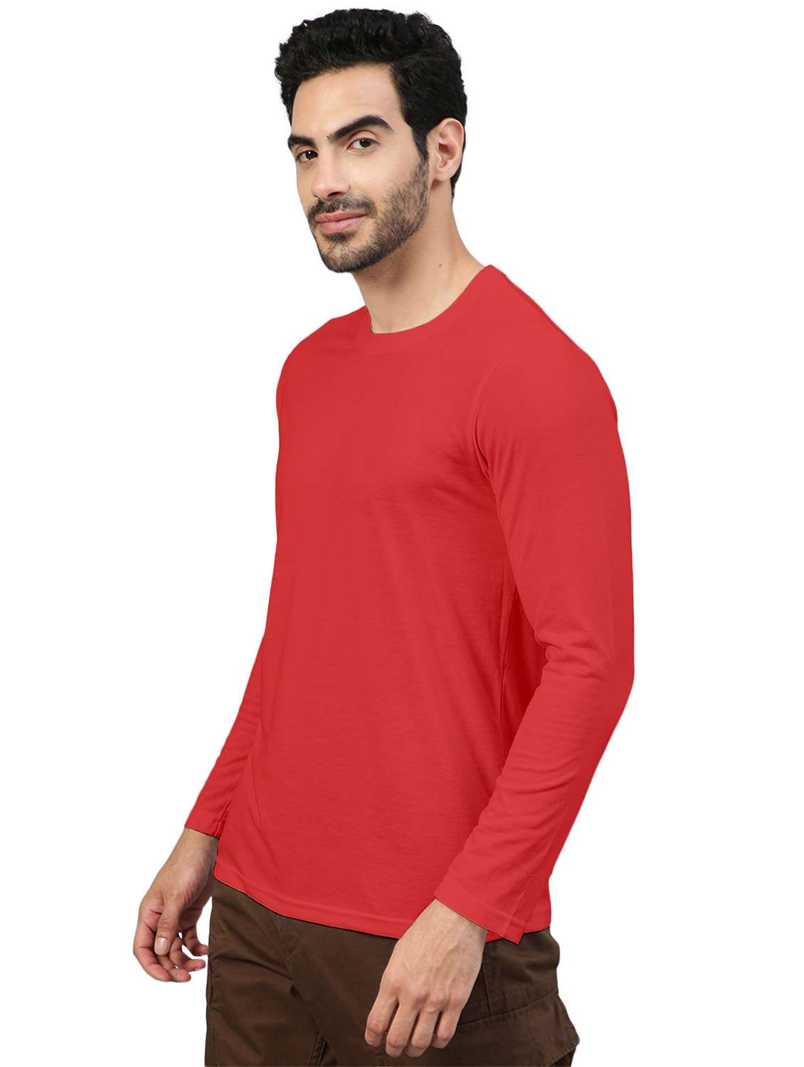 red solid long sleeve t-shirt - 20367839 -  Standard Image - 1