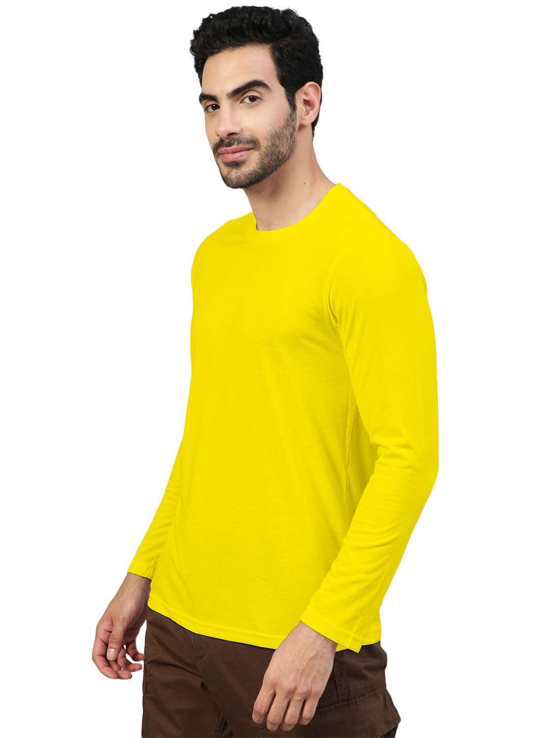 yellow solid long sleeve t-shirt - 20367842 -  Standard Image - 1