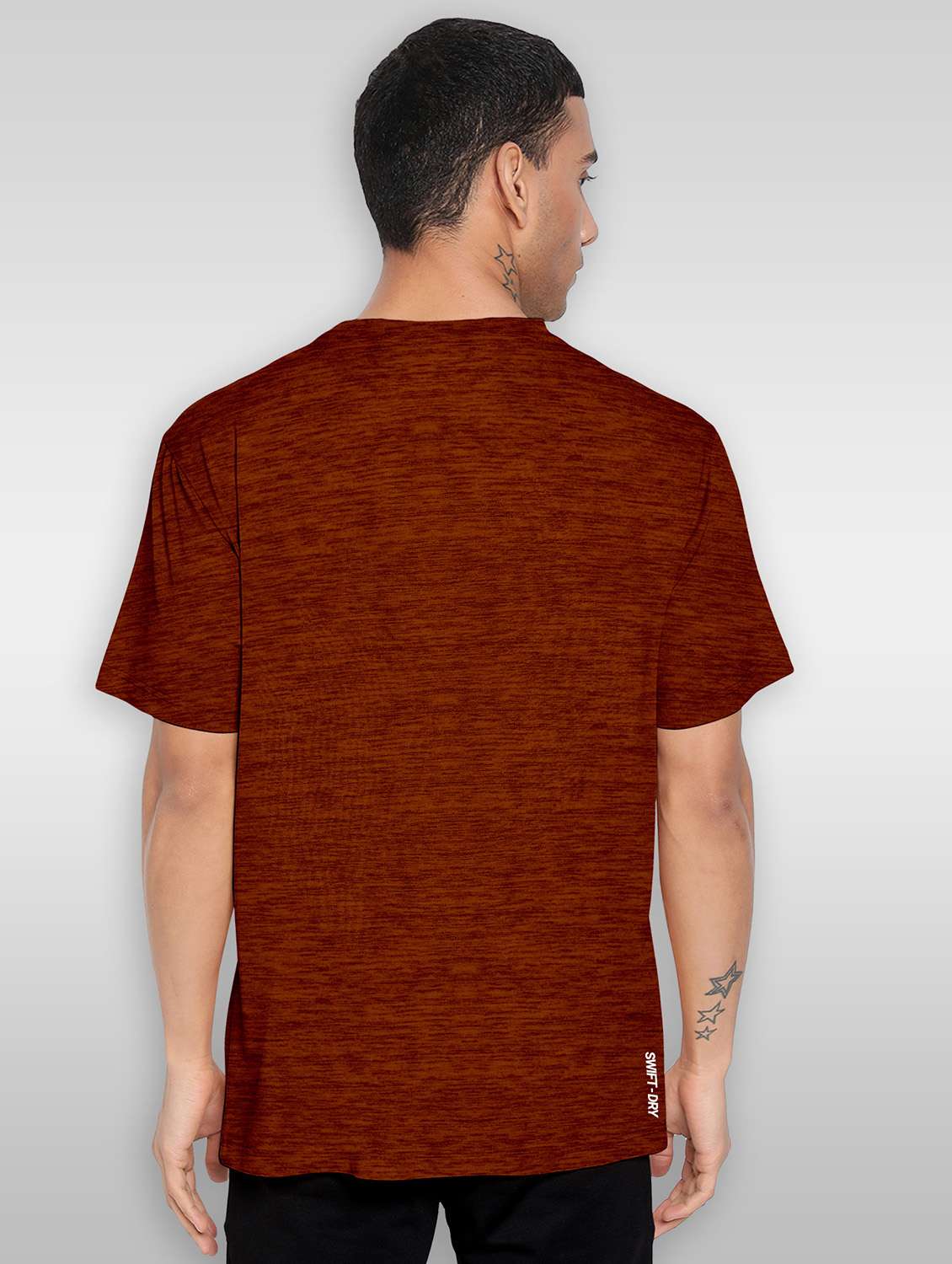 men rust round neck polyester regular t-shirt - 20367863 -  Standard Image - 1
