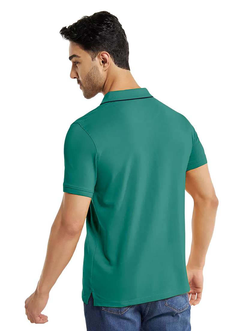 teal striped polo t-shirt - 20367906 -  Standard Image - 1