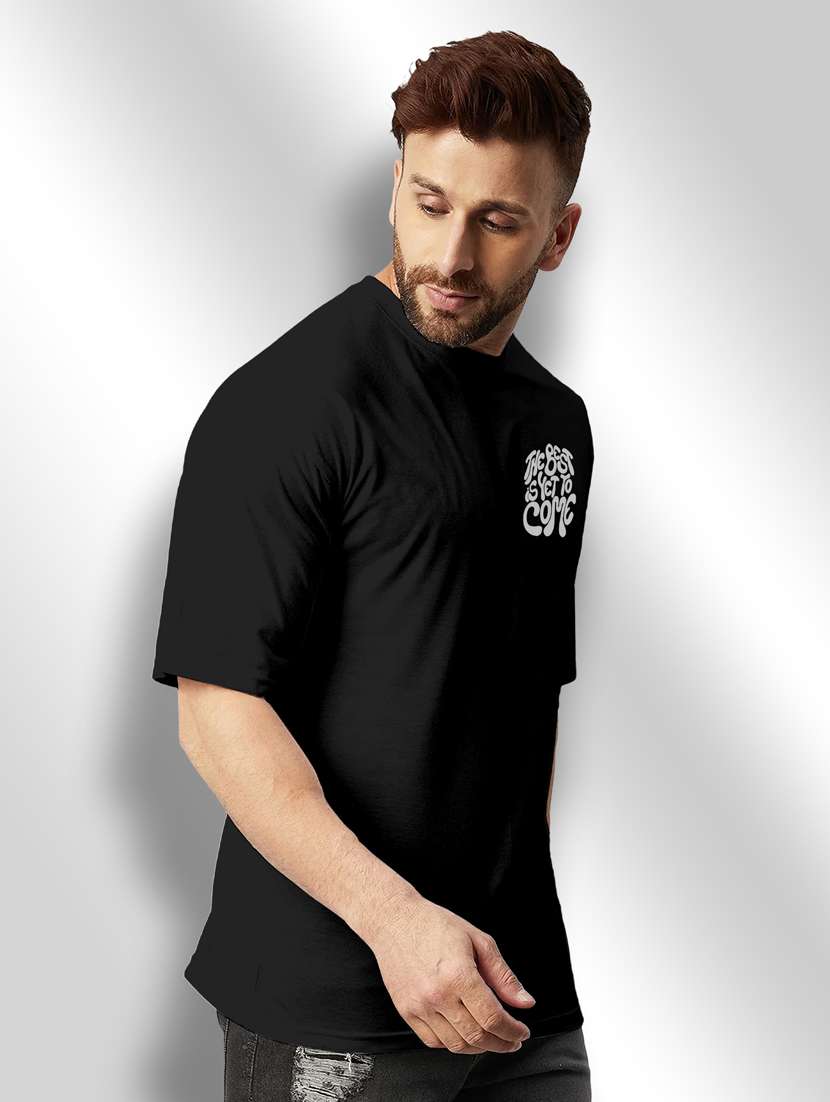 black printed round neck t-shirt - 20368673 -  Standard Image - 1