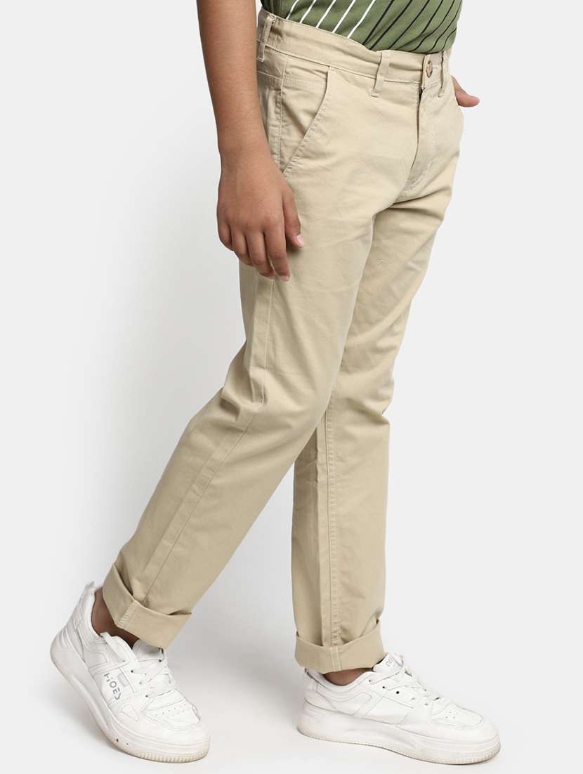 boys beige cotton chinos trouser - 20369489 -  Standard Image - 1