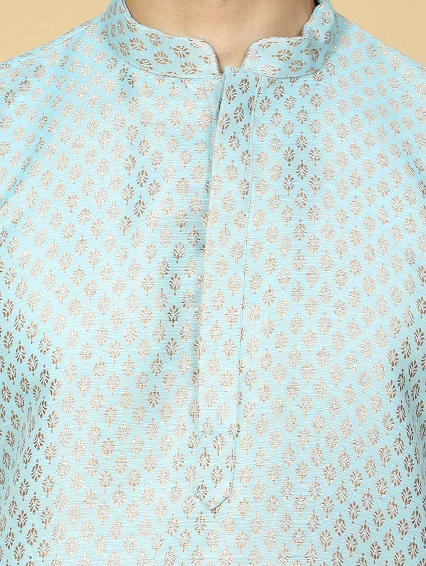 men jacquard long kurta - 20372756 - Standard Image - 4