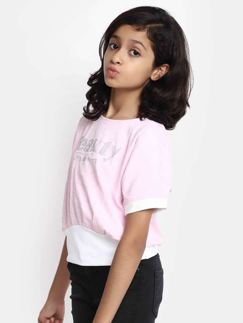 girls round neck top - 20373281 - Standard Image - 1