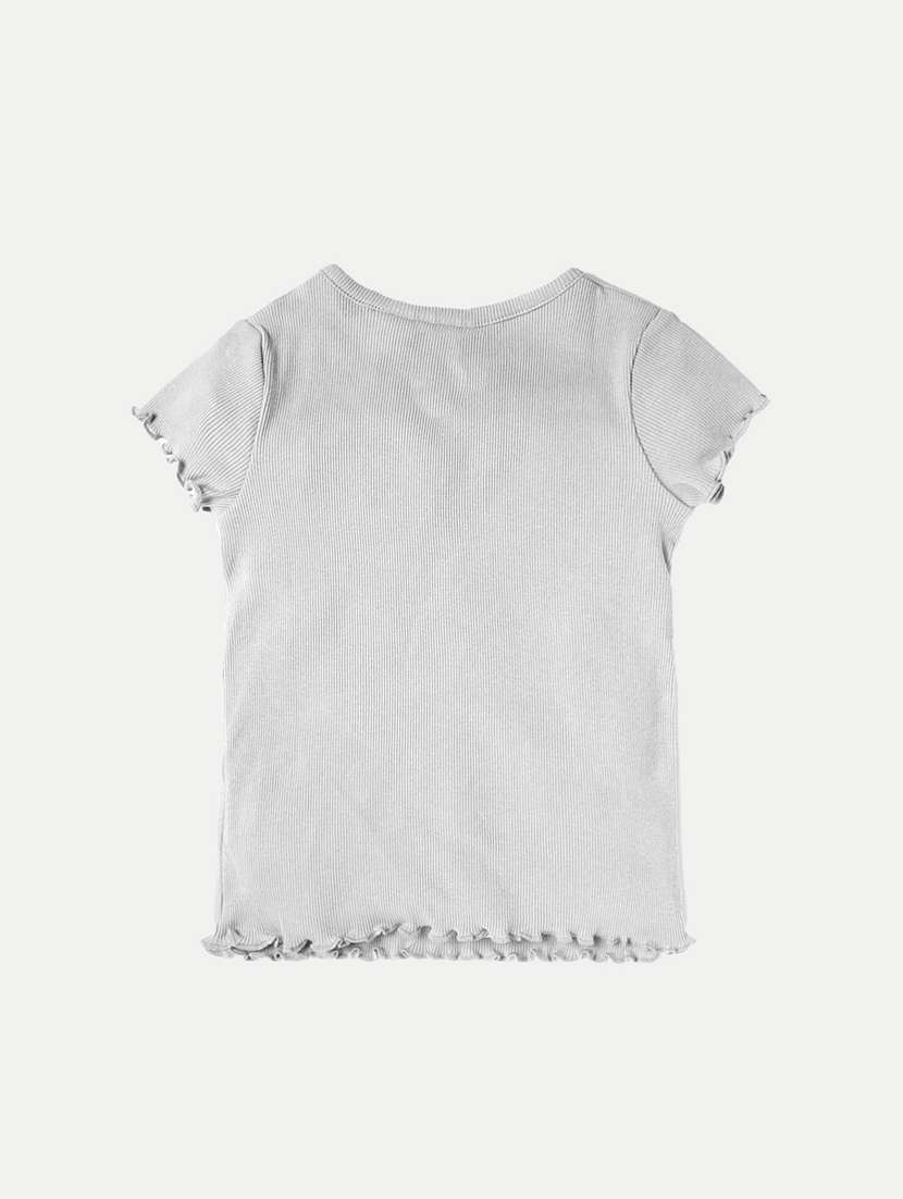 girls grey cotton regular tee - 20374225 -  Standard Image - 1