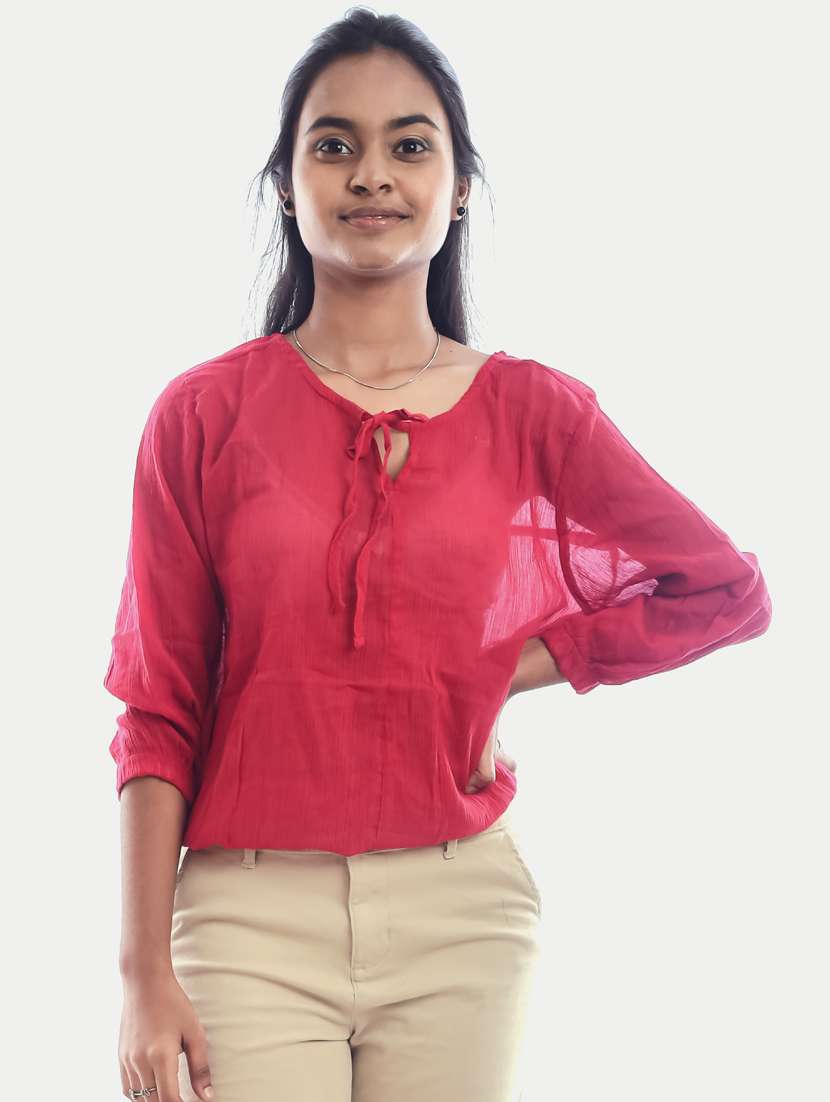 girls tie up neck top