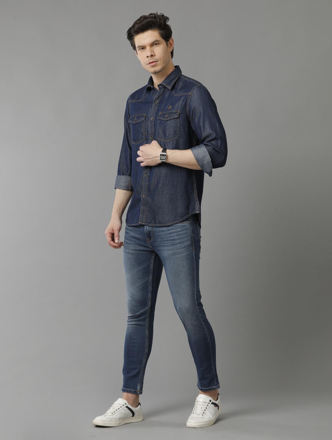 indigo cotton casual shirt - 20374704 - Standard Image - 4