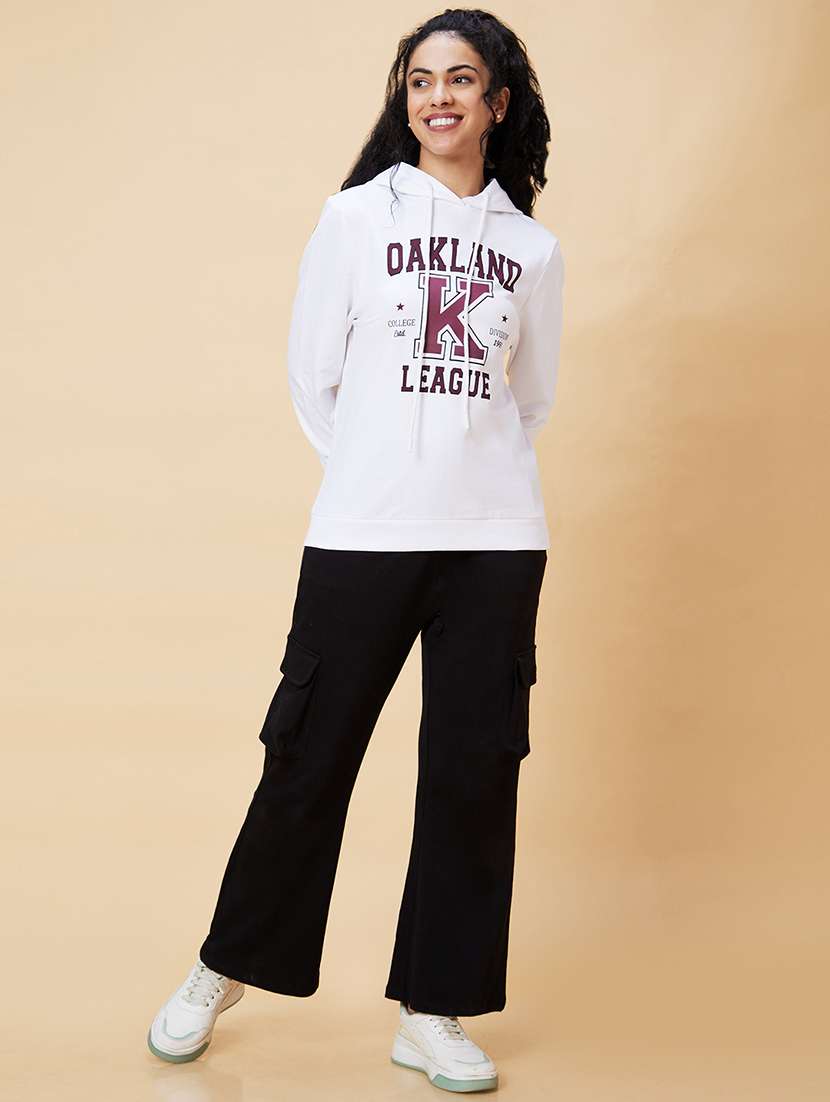 women white cotton front print sweatshirt - 20375063 -  Standard Image - 4