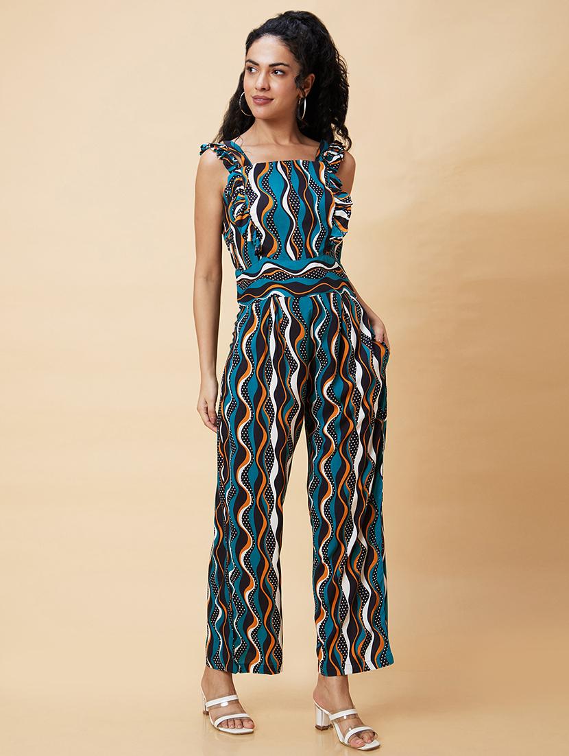 multicolored printed full leg jumpsuit - 20375088 - Standard Image - 4