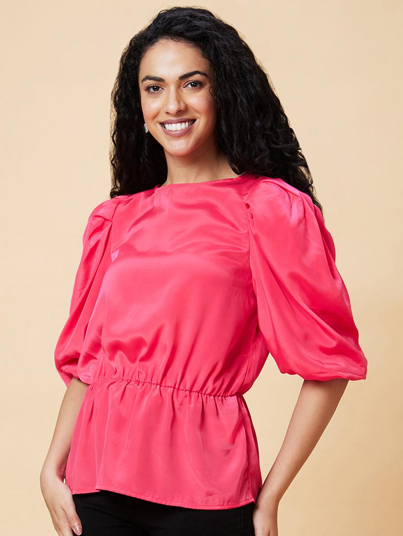 pink solid regular top - 20375105 -  Standard Image - 1