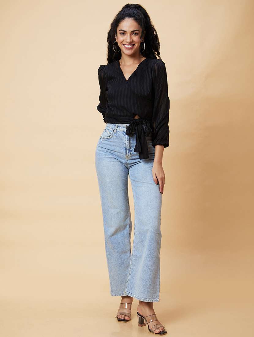 black self-designed regular top - 20375114 -  Standard Image - 4