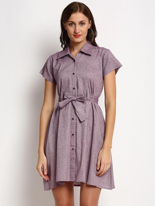 purple solid a-line dress - 20375235 -  Standard Image - 0