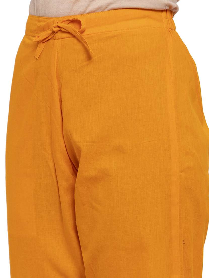 women mustard ankle length straight pants - 20375309 -  Standard Image - 4