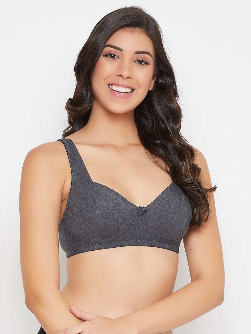 grey cotton regular bra - 20375396 -  Standard Image - 1