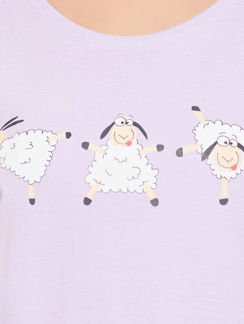 purple cotton pyjama set nightwear - 20375673 -  Standard Image - 4