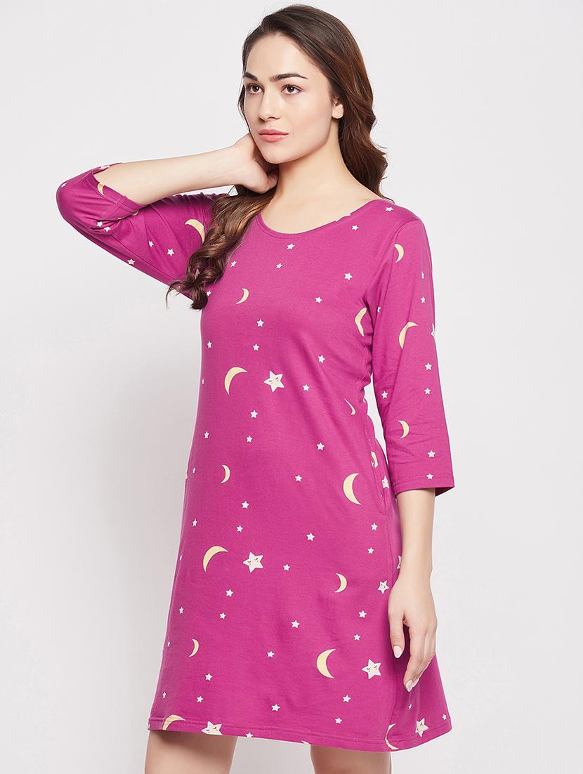 women round neck printed sleepshirt  - 20375818 -  Standard Image - 1