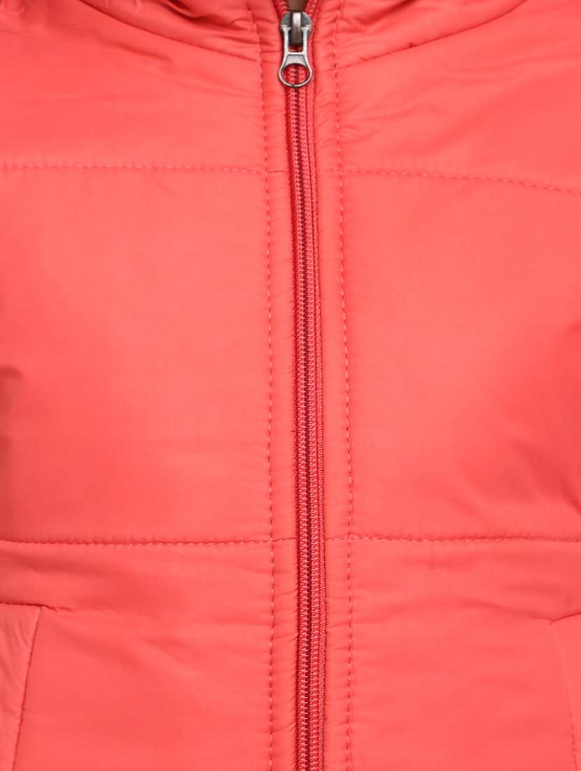 girls solid hooded jacket - 20375976 -  Standard Image - 4