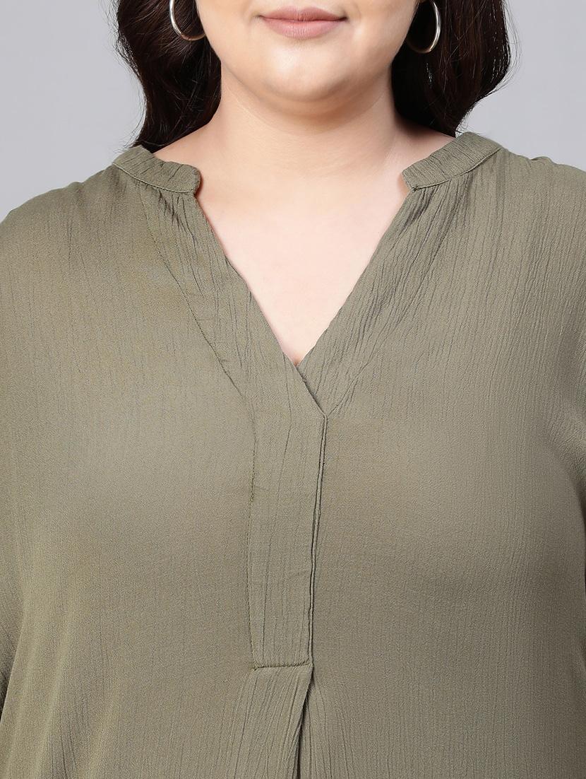 green solid boxy top - 20376624 - Standard Image - 6