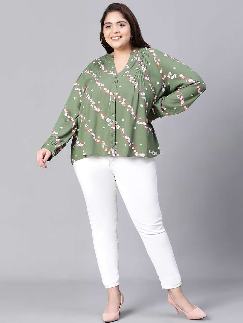 women multi color printed viscose blouson top - 20376638 - Standard Image - 4