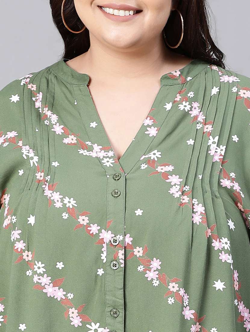 women multi color printed viscose blouson top - 20376638 - Standard Image - 6