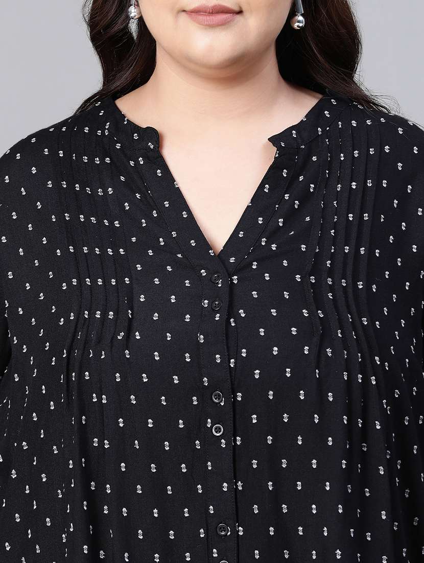 women black viscose blouson top - 20376639 - Standard Image - 6