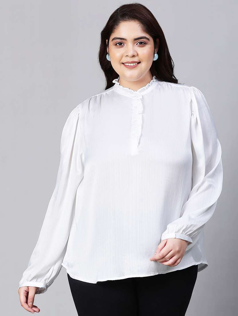 women white solid bishop a-line top
