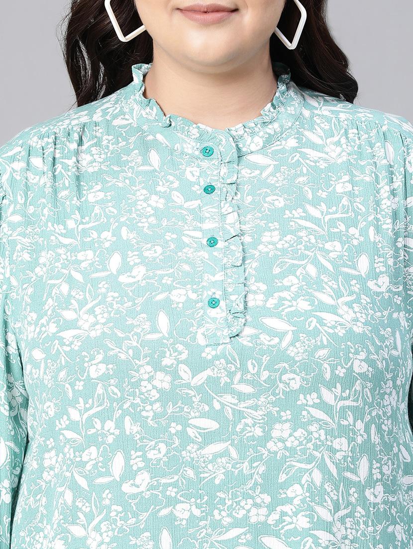 green floral printed regular top - 20376644 - Standard Image - 6