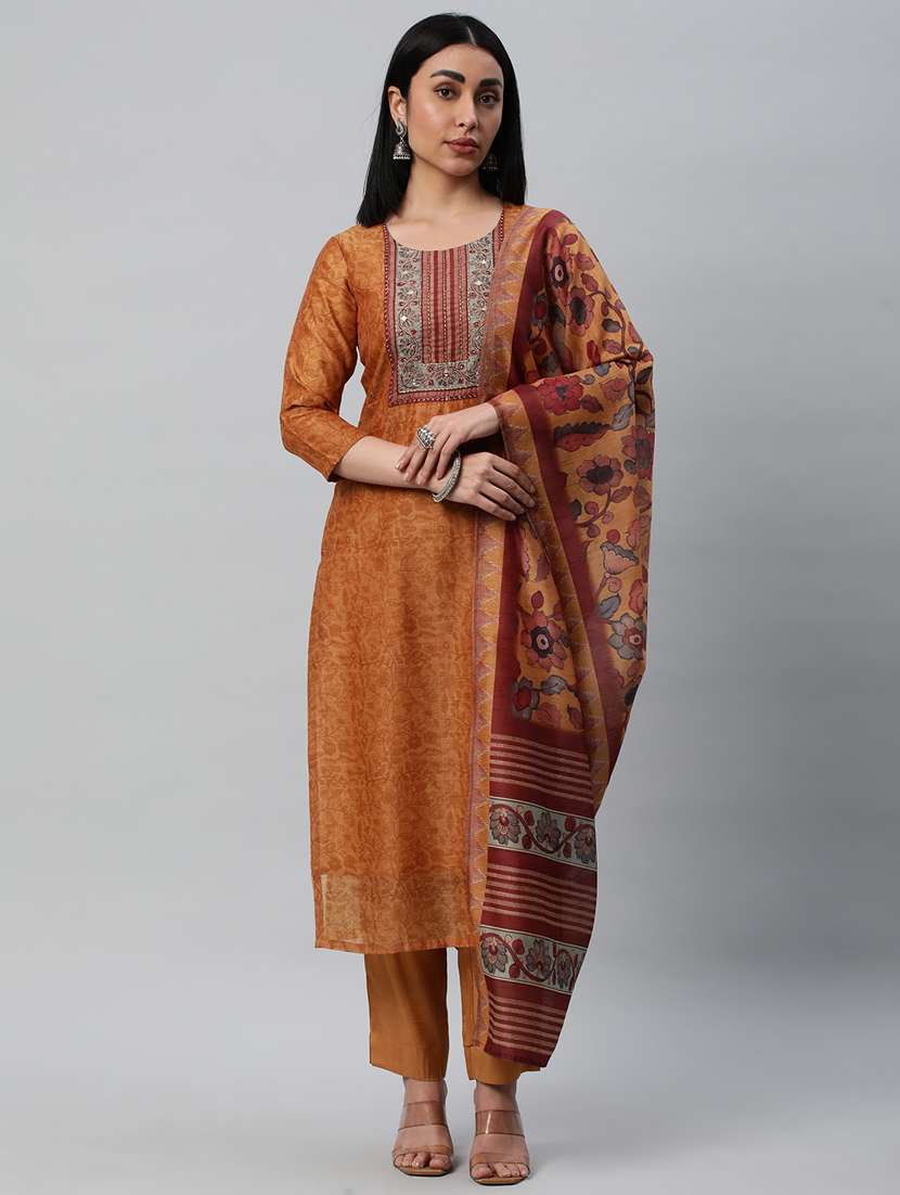 women yellow  unstitched suit