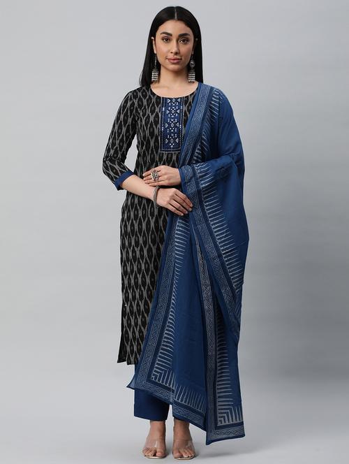 women black unstitched suit - 20376731 - Standard Image - 0