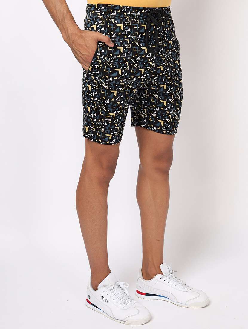 men black printed regular fit shorts - 20376757 -  Standard Image - 1