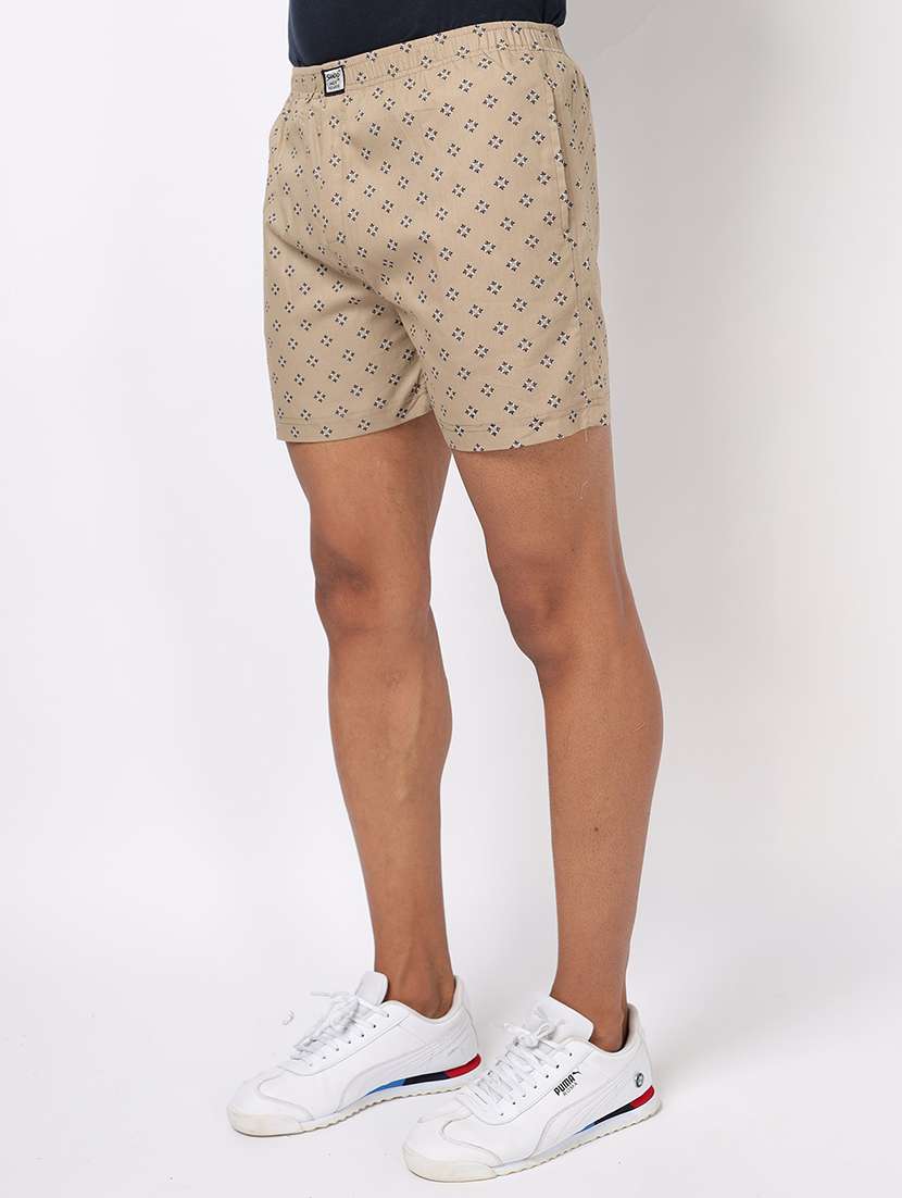 men beige printed regular fit boxer - 20376769 -  Standard Image - 1