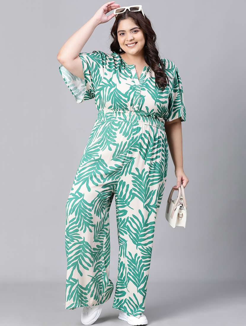 optic white tropical full leg jumpsuit - 20376820 -  Standard Image - 4