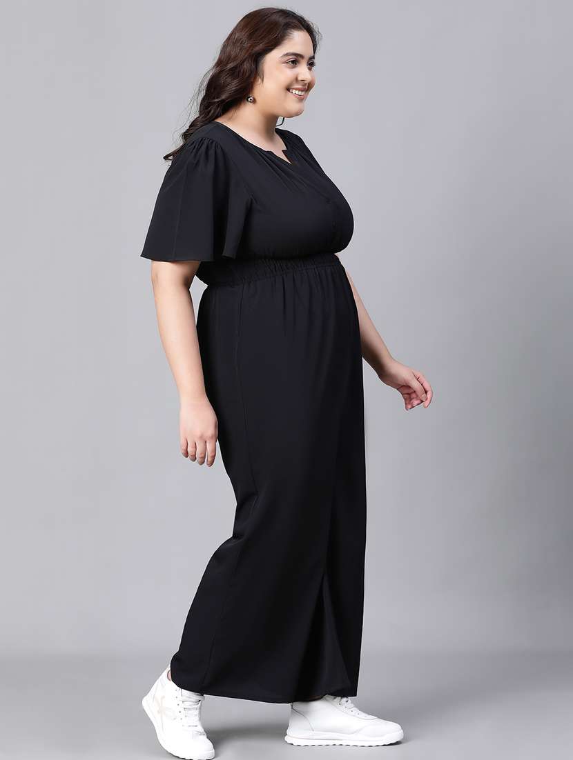 black solid full leg jumpsuit - 20376821 -  Standard Image - 1