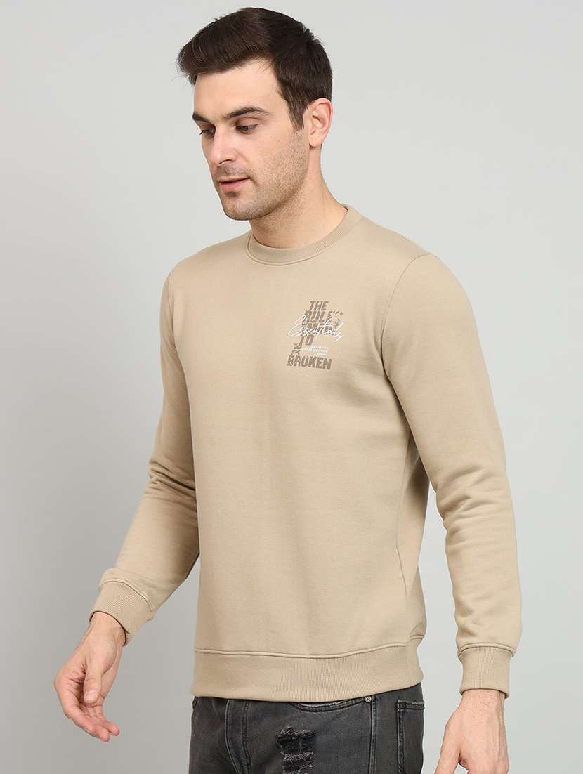 men beige typographic printed sweatshirt - 20377740 -  Standard Image - 1