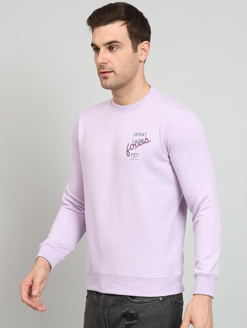 men lavender typography printed sweatshirt - 20377741 -  Standard Image - 1