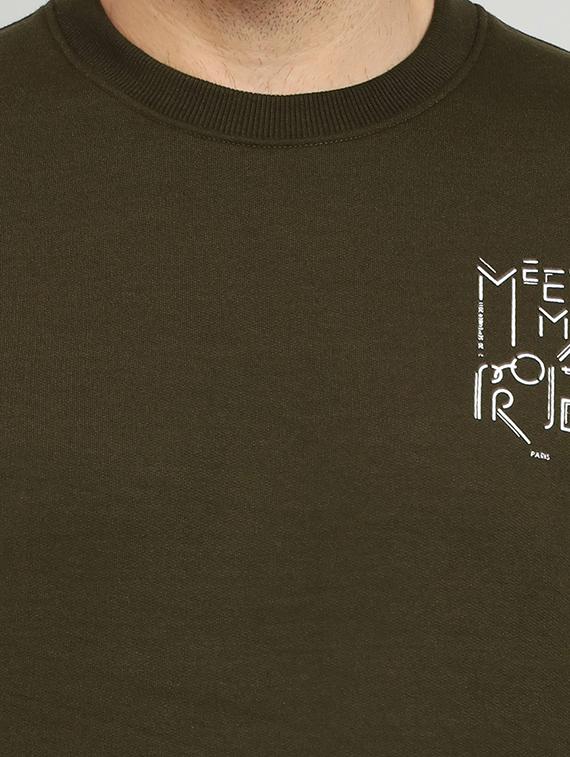 men olive typographic printed sweatshirt - 20377742 - Standard Image - 4