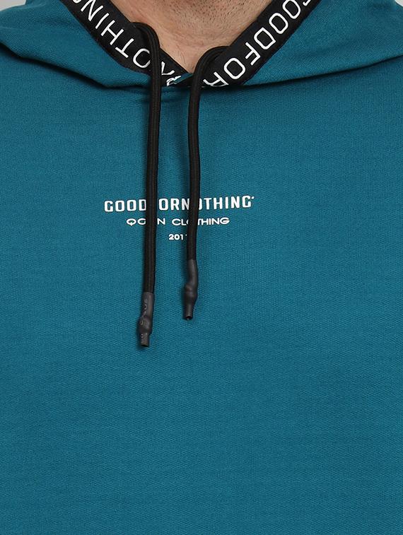 men teal fleece chest print sweatshirt - 20377744 - Standard Image - 4