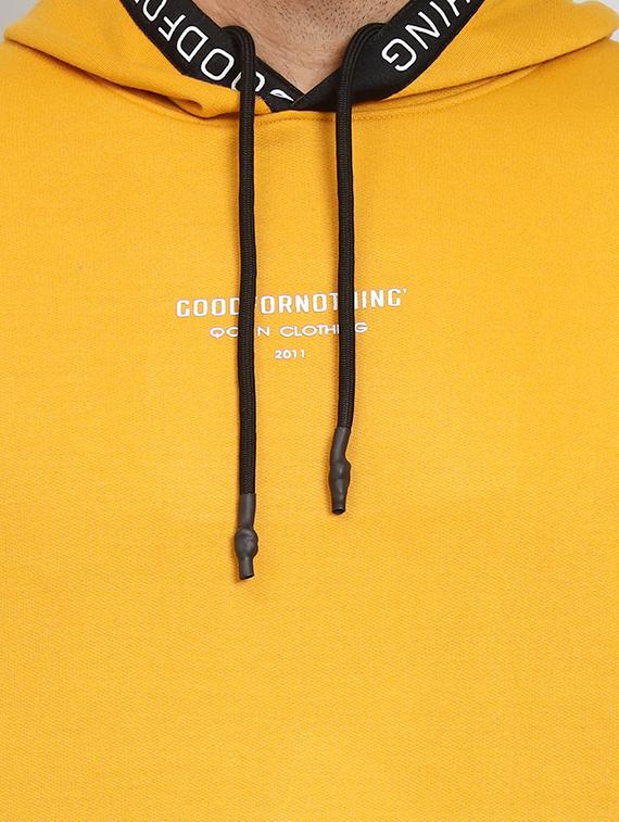 men mustard fleece chest print sweatshirt - 20377747 - Standard Image - 4