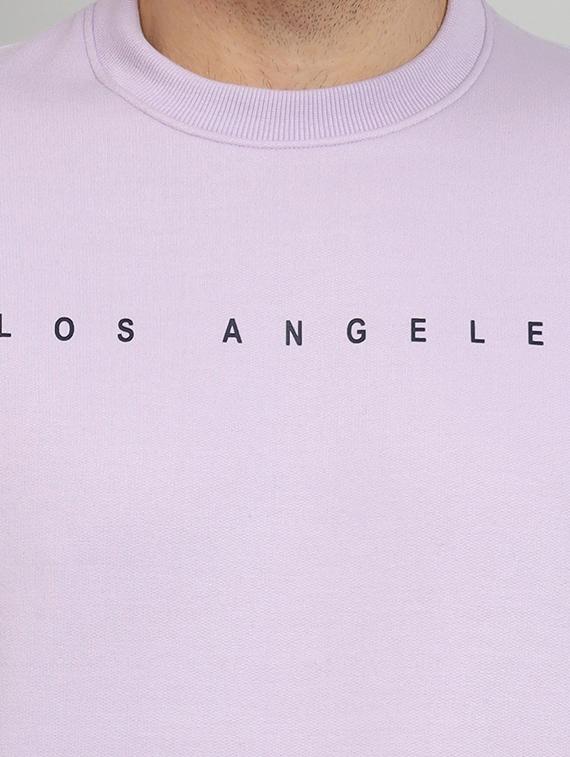 men typographic print lavender fleece sweatshirt - 20377756 - Standard Image - 4