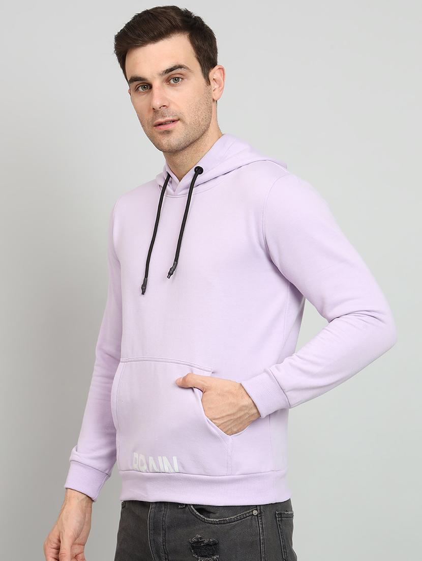 lavender solid hooded sweatshirt - 20377765 - Standard Image - 1